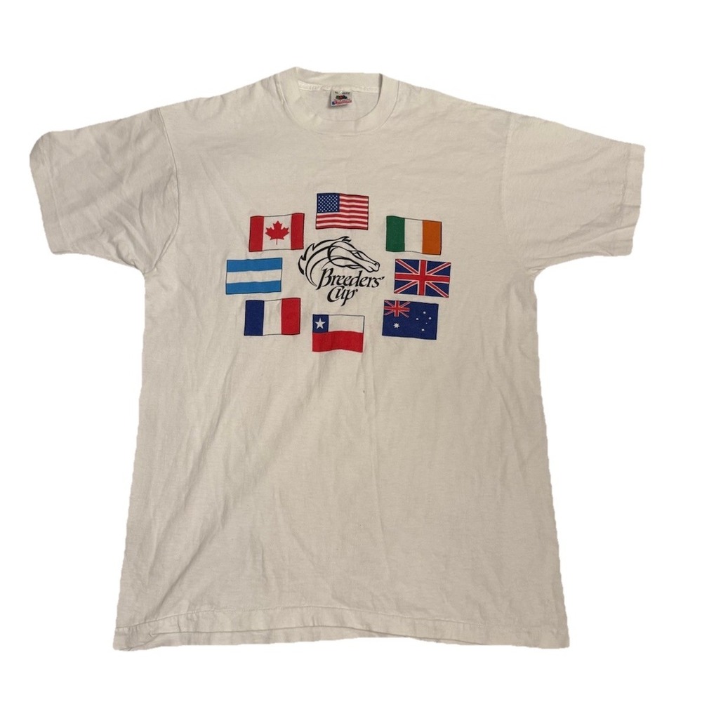 90s USA Made Fruit of the Loom T-shirt Breeders cup Sz xl Vtg